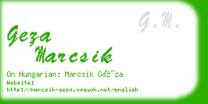 geza marcsik business card